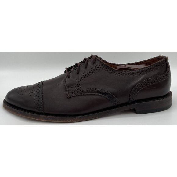Allen Edmonds Lexington Oxford Brogue Cap-Toe Shoes Leather Dark Brown 10.5D - Picture 5 of 12